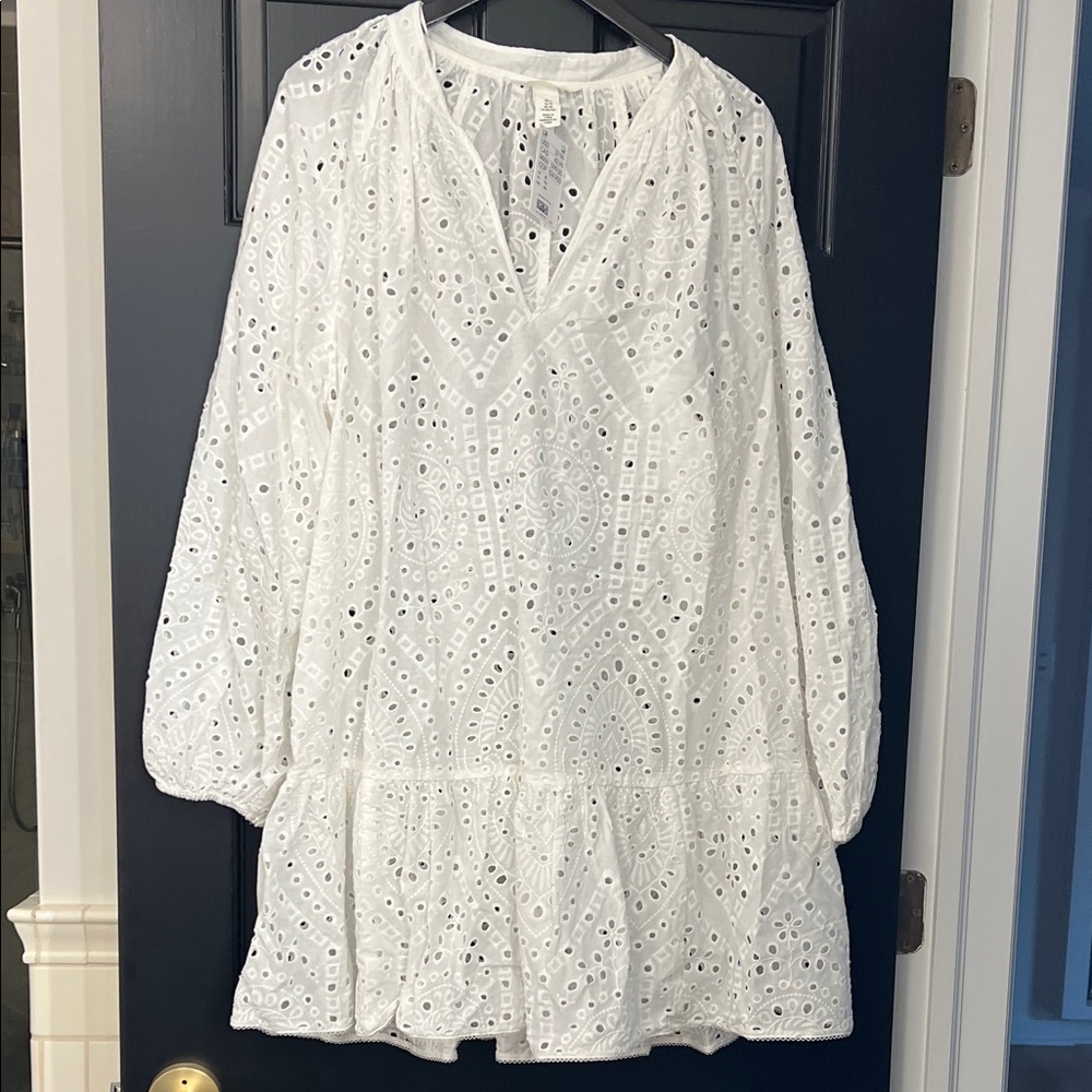 White Eyelet H&M swim coverup